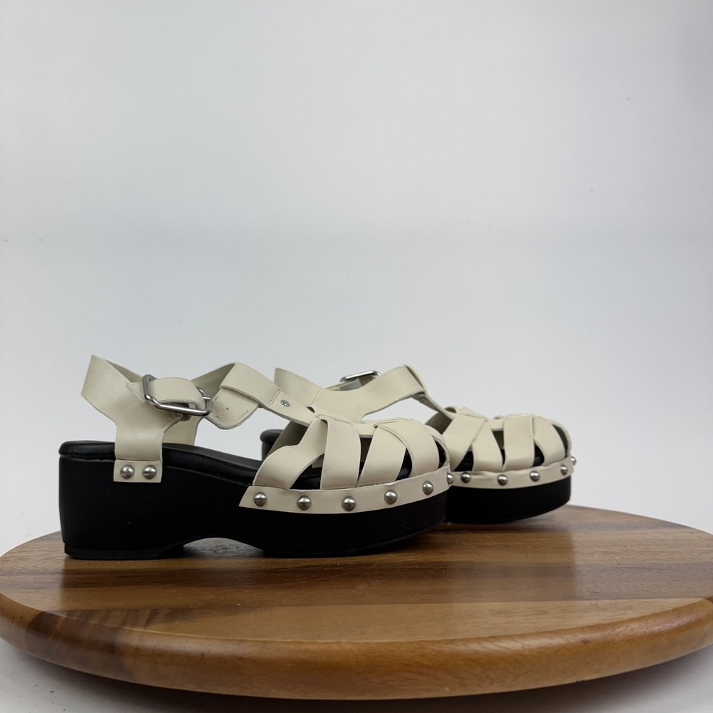 New Womens Circus NY Jedda Ivory Strappy Platform Wedge Sandals Size 6 M NWOB